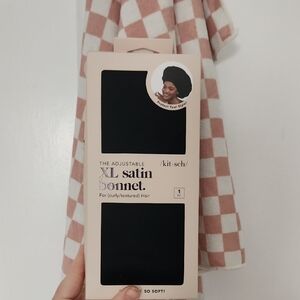 Kitsch Black Satin Hair Bonnet